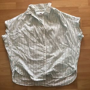 Madewell Central Shirt in Mint Stripe